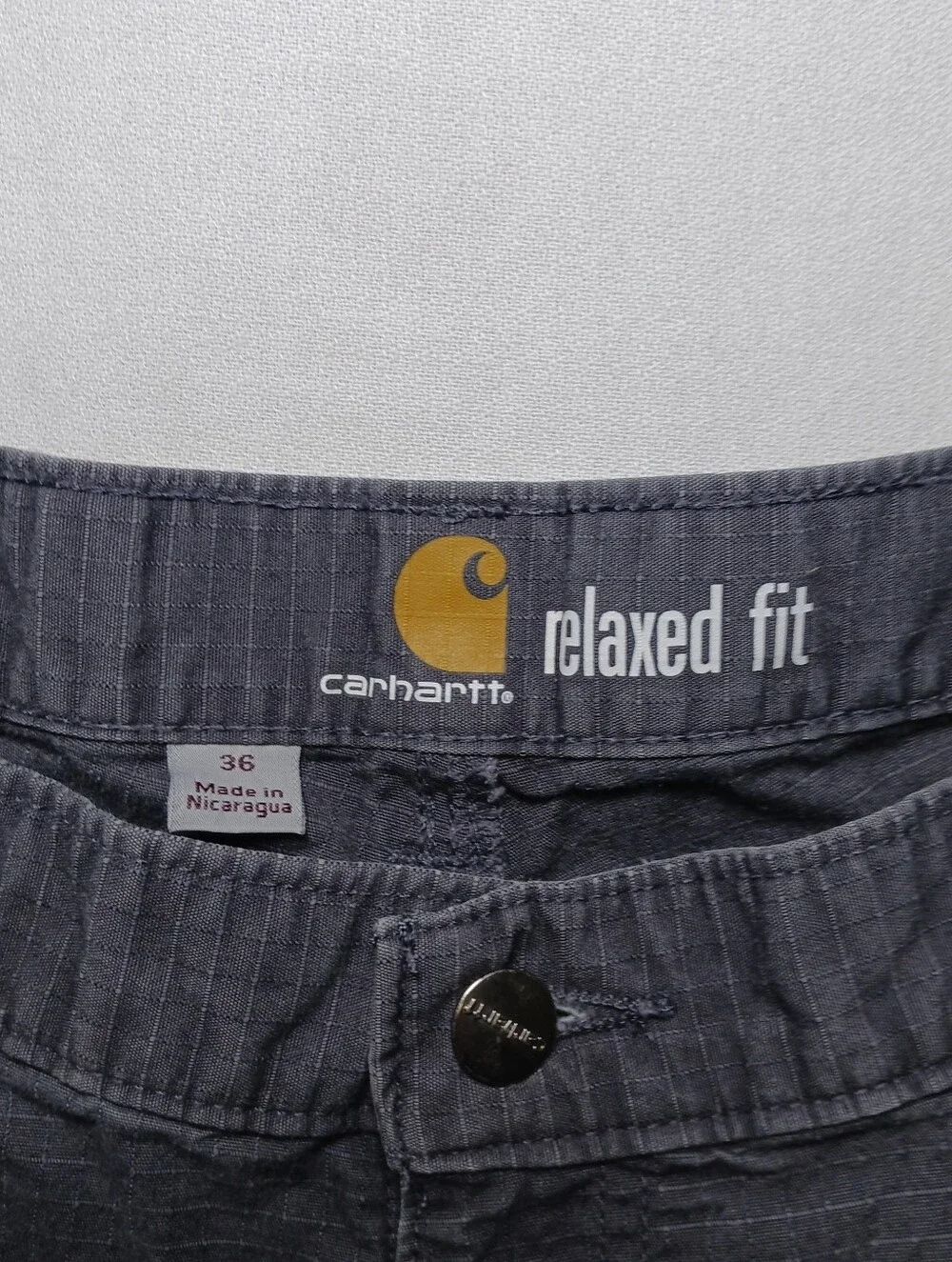 Carhartt Force Broxton Ripstop Cargo Shorts 36 Gray Relaxed Fit 103543